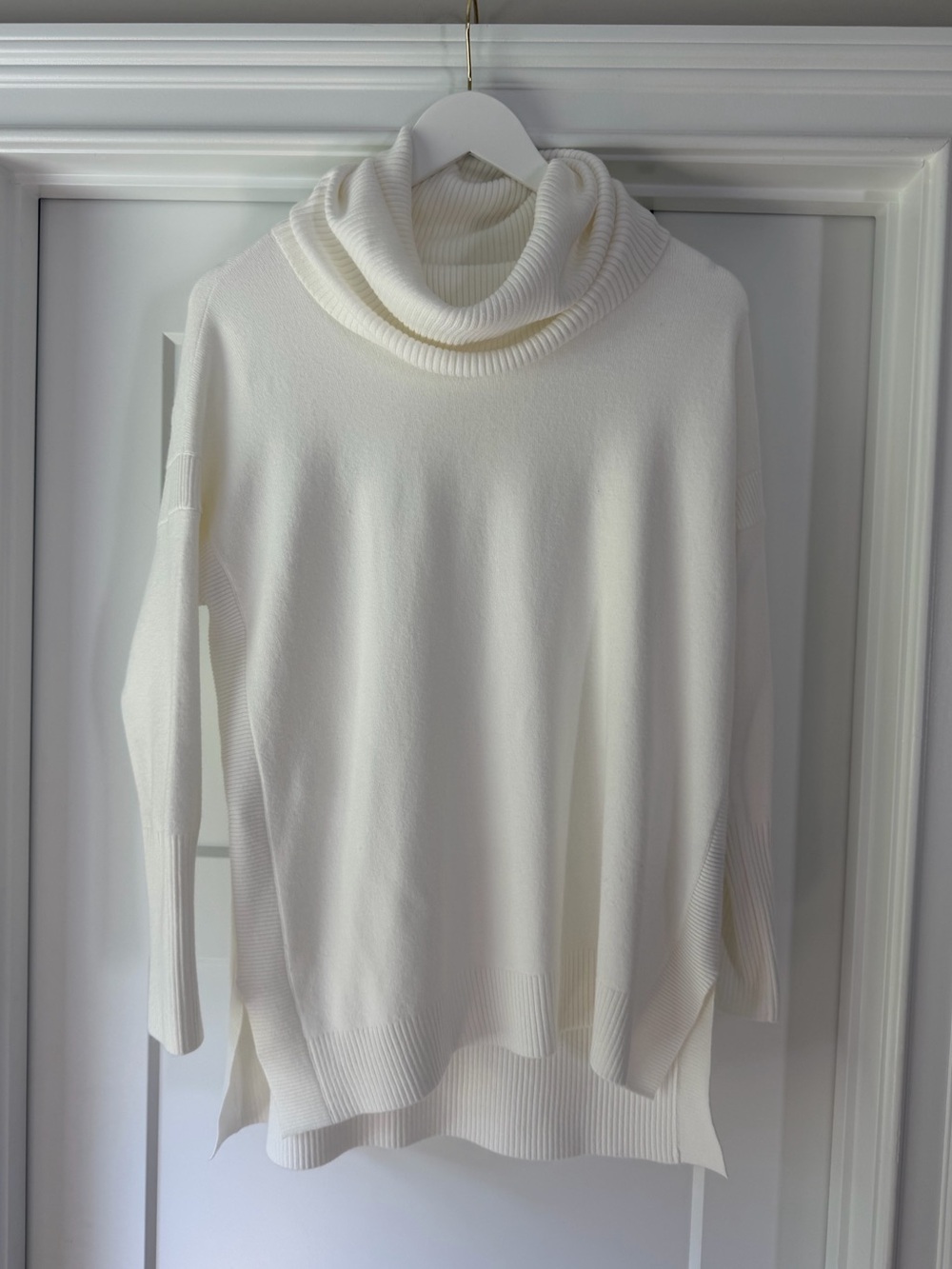 French Connection Cream Tunic Cowl Neck Sweater Size M